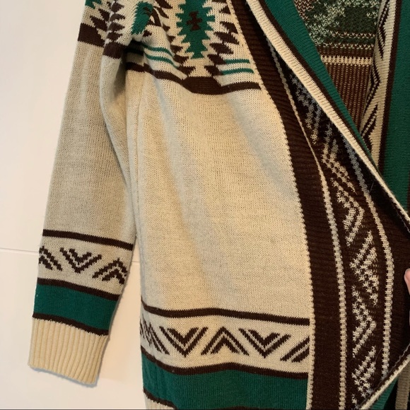 Pink Owl | Open Front Patterned Knit Sweater - Picture 7 of 14